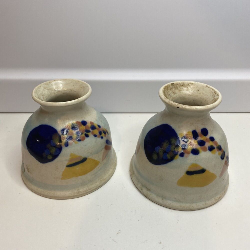 Ann McNulty Enniskillen Irish Studio Pottery Vase Graphic Pastel Abstract Modern